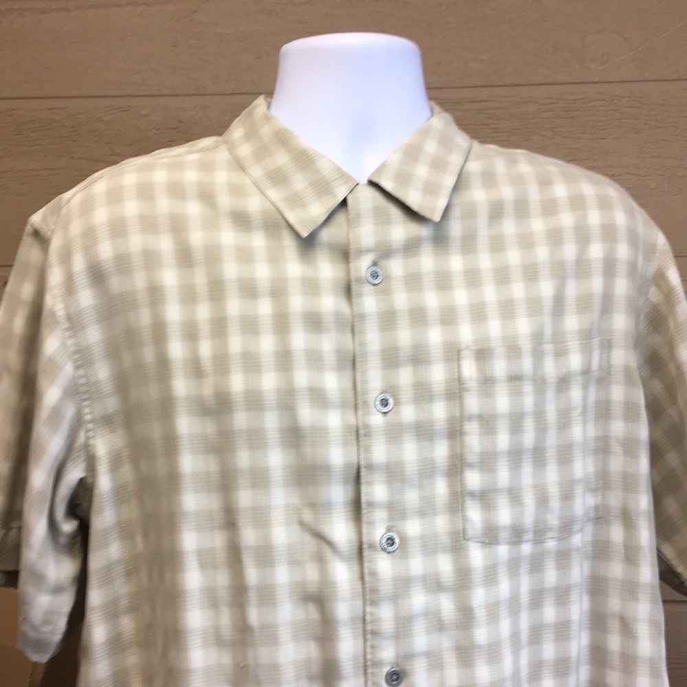 Columbia XCO Mens Brown Blue Checked Short Sleeve